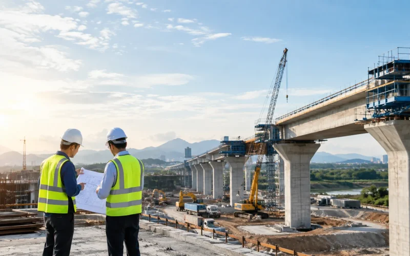 Bridge Builders Reviewing Plans