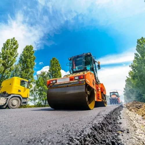 Concept,Of,Road,Roller,Repair,Industry.,Road,Heavy,Asphalt,Machine